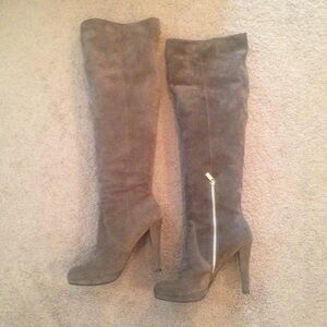 Michael Kors gray suede knee high boots